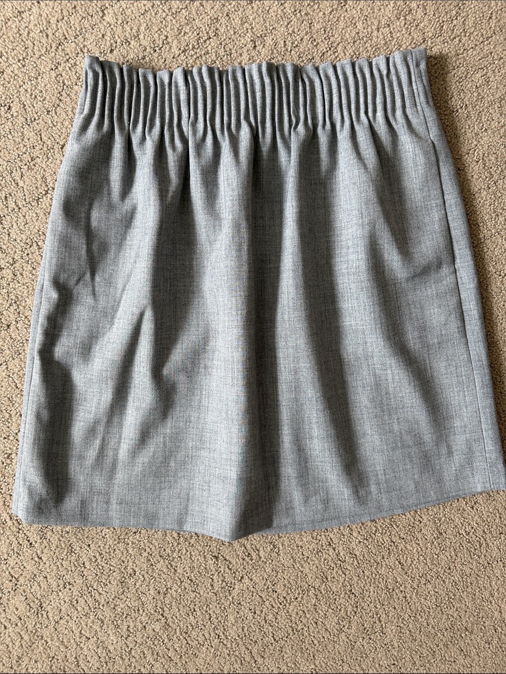 J. Crew Factory Light Gray Elastic-Waist Mini Skirt